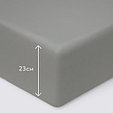 Простыня на резинке 160*200*23 антрацит сатин Моноспейс ECOTEX, фото 5