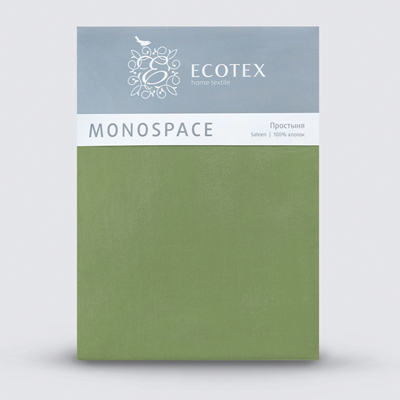 Простыня 1,5 сп. 150*215 зеленая сатин Моноспейс ECOTEX - фото 2 - id-p220792933