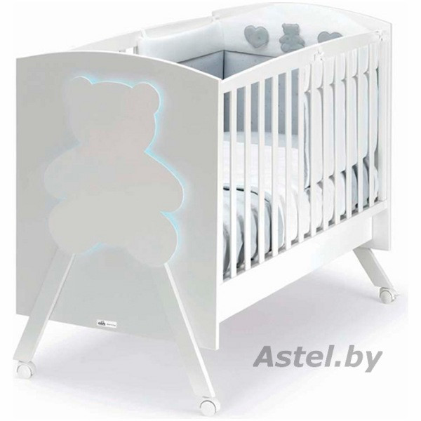 Кроватка детская CAM LETTINO ORSO, POLLY белый (размер основания 1350х600мм) G217 - фото 1 - id-p220795387