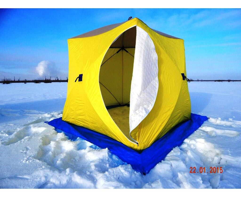 Палатка зимняя СТЭК КУБ 3 трехслойная, дышащяя - фото 4 - id-p220795534