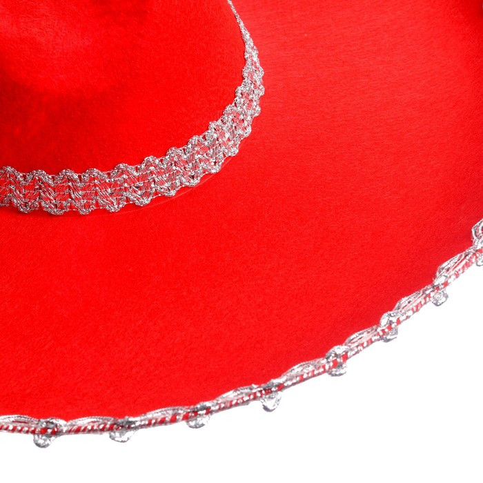 Карнавальная шляпа «Сомбреро», цвет красный - фото 4 - id-p220796213