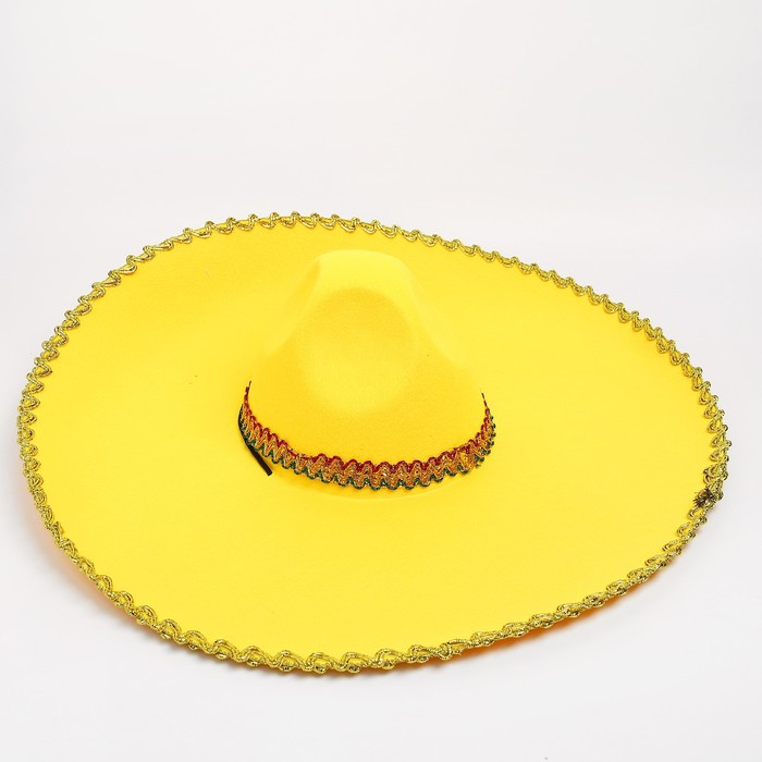 Карнавальная шляпа «Сомбреро», цвет жёлтый - фото 2 - id-p220796214