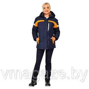 Куртка утепленная зимняя женская Леди Спец (цвет синий с оранжевым)