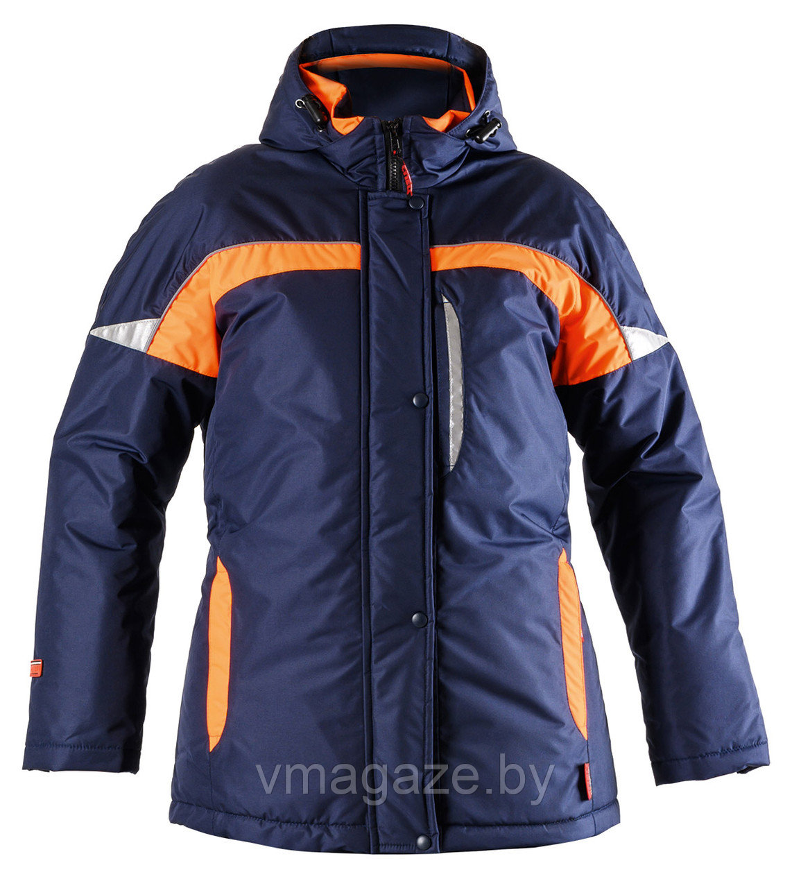 Куртка утепленная зимняя женская Леди Спец (цвет синий с оранжевым) - фото 5 - id-p220796475