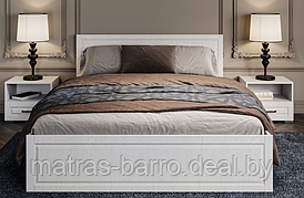 Кровать двуспальная Лацио 160 без основания в цвете Белое дерево