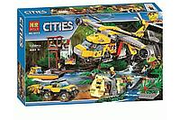 Конструктор Bela Cities "Вертолёт для доставки грузов в джунгли" 1298 деталей, аналог Lego City 60162