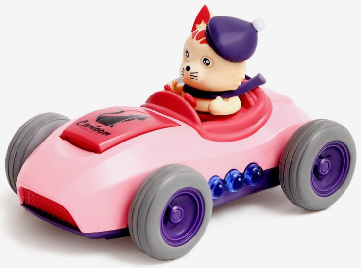 Машинка металлическая с кошкой Sima-Land масштаб 1:36, розовая
