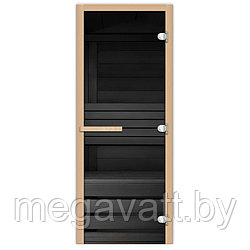 DoorWood 700x1900 "Сумерки" (Графит прозрачное, коробка Хвоя)