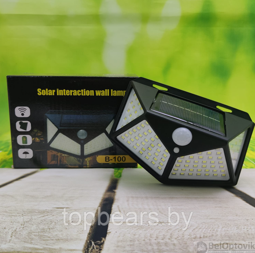 Уличный светильник с датчиком движения на солнечной батарее Solar Interaction Wall Lamp, 3 режима / Фонарь на - фото 3 - id-p220799849