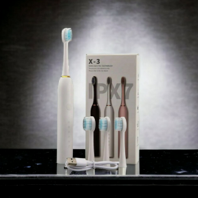 Электрическая зубная щетка Sonic toothbrush x-3 / Щетка с 4 насадками Белый - фото 1 - id-p220800203