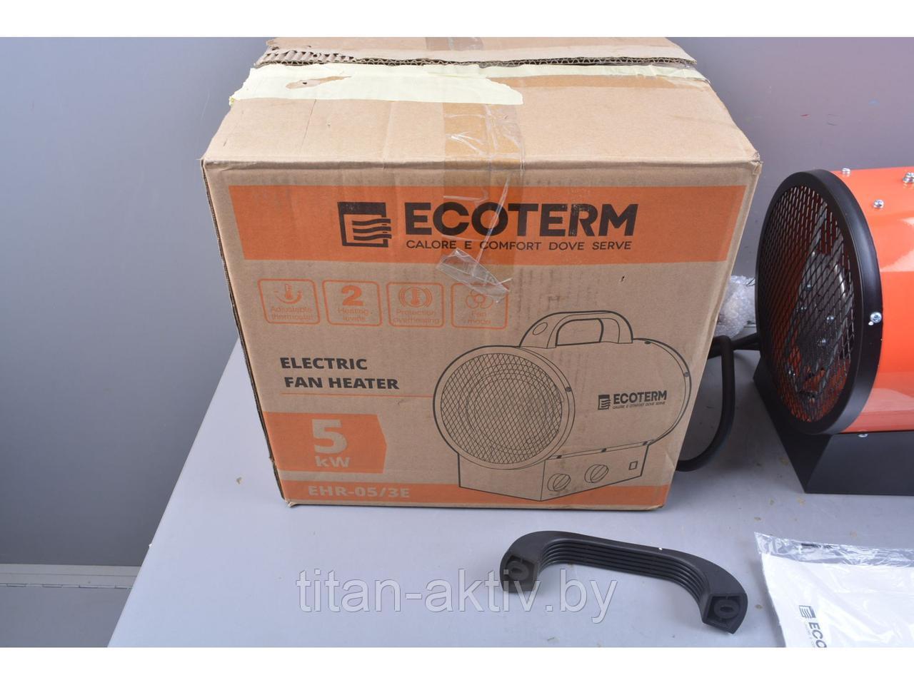 Нагреватель воздуха электр. Ecoterm EHR-05/3E уцененный (0000044375) (пушка, 5 кВт, 380 В, термостат - фото 3 - id-p220710372