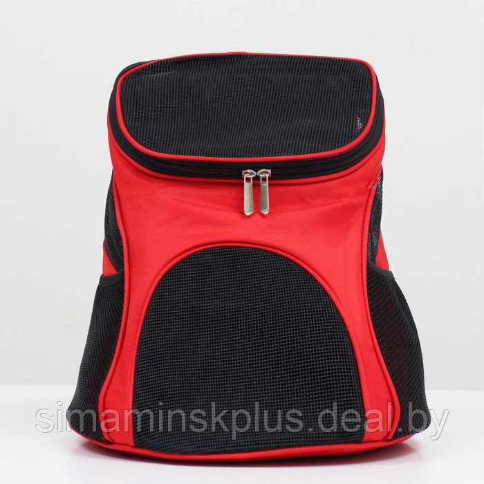 Рюкзак для переноски животных, 31,5 х 25 х 33 см, красный - фото 2 - id-p220806295