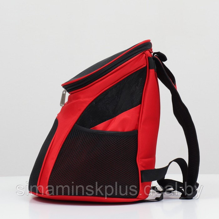 Рюкзак для переноски животных, 31,5 х 25 х 33 см, красный - фото 3 - id-p220806295