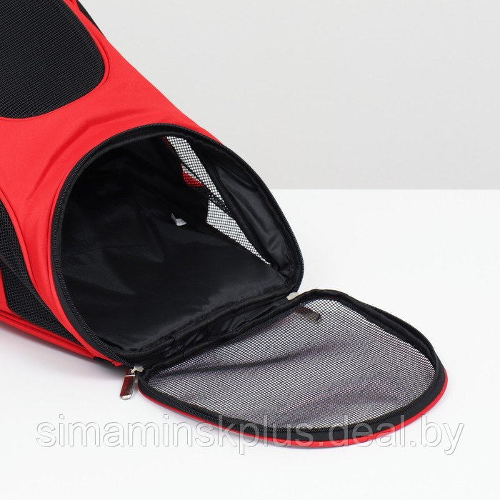 Рюкзак для переноски животных, 31,5 х 25 х 33 см, красный - фото 5 - id-p220806295
