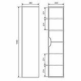 Шкаф-пенал Uperwood Modul, 33х36х150 см, подвесной, с дверцами, матовый, белый/графит, фото 5