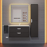 Шкаф-пенал Uperwood Modul, 33х36х150 см, подвесной, с дверцами, матовый, черный, фото 3