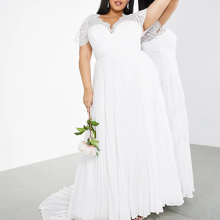 Свадебное платье ASOS DESIGN Curve Sophia Color IVORY Размер EU 36 - фото 4 - id-p220809440