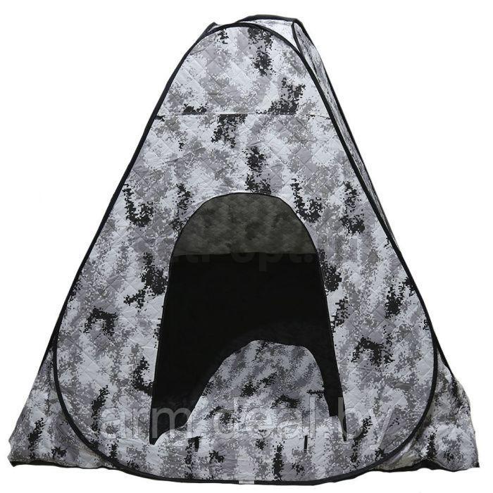 Зимняя утепленная палатка-автомат 6 лучей, 2,3 *2,3 *1,7м (3-слойная, термостежка), цвет-камуфляж - фото 7 - id-p111052119