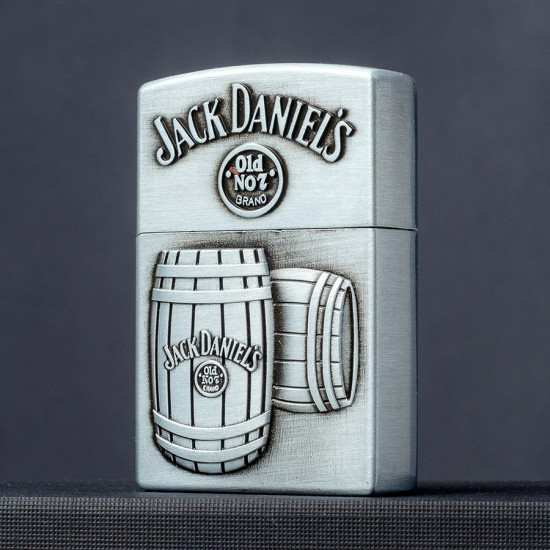 Зажигалка газовая Lighter Jack Daniels бочка Серебро - фото 1 - id-p220810272