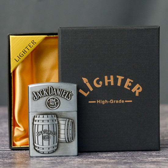 Зажигалка газовая Lighter Jack Daniels бочка Серебро - фото 3 - id-p220810272