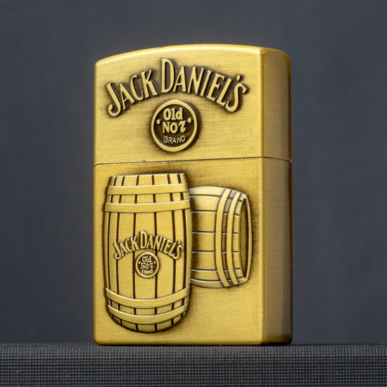 Зажигалка газовая Lighter Jack Daniels бочка Золото - фото 1 - id-p220810274