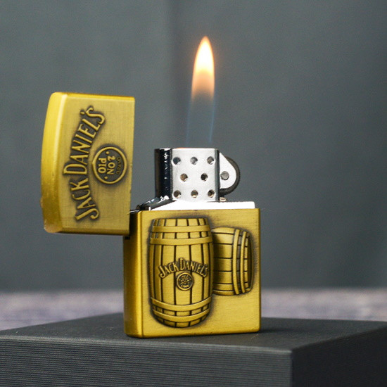 Зажигалка газовая Lighter Jack Daniels бочка Золото - фото 2 - id-p220810274