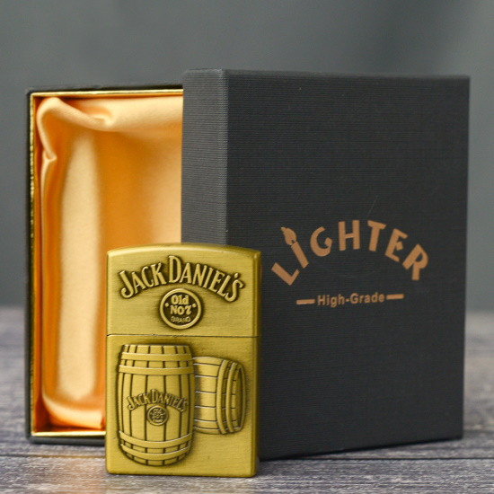 Зажигалка газовая Lighter Jack Daniels бочка Золото - фото 3 - id-p220810274