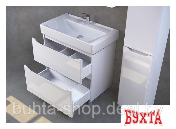 Мебель для ванных комнат Raval Тумба под умывальник Forma 80 For.01.80/N/W - фото 1 - id-p212694476