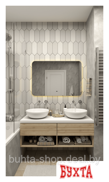 Мебель для ванных комнат Континент Зеркало Burzhe LED 50x70 (теплая подсветка) - фото 1 - id-p217531314