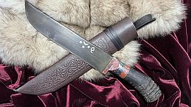 Нож Пчак с ручкой из рога быка (черный), большой