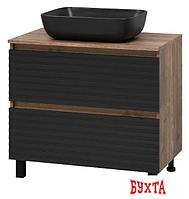 Мебель для ванных комнат Brevita Тумба под умывальник Dakota 80 DAK-07080-19/02-2Я (черный/темное дерево)