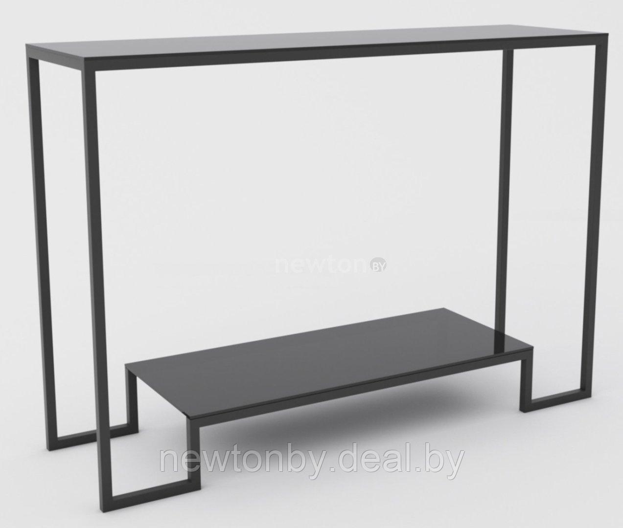 Консольный стол Hype Mebel Голд гласс 100x35 (черный/стекло черное) - фото 1 - id-p220819212