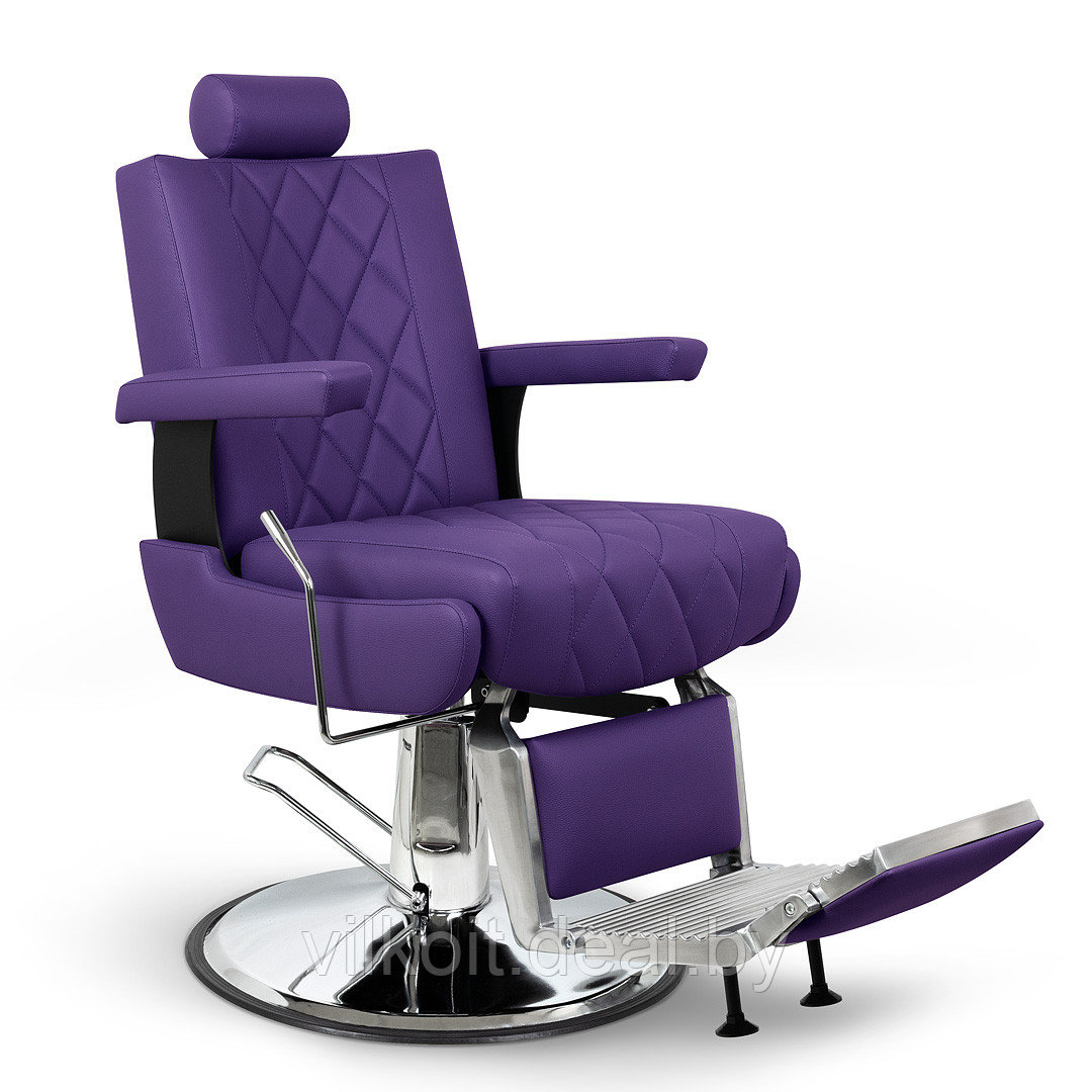 Кресло мужское барбер Дублин в обивке фиолетового цвета
