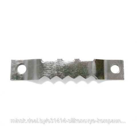 Зубчатая подвесная пластина,  44х8х3 мм, серебро, C-10S
