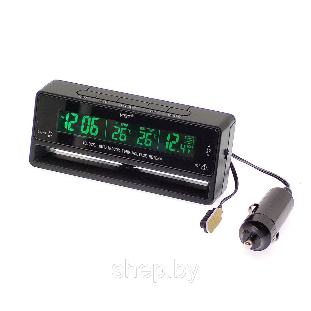 Часы автомобильные VST-7010V дата, время, будильник, вольтметр, температура - фото 2 - id-p220831399