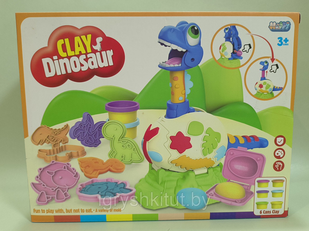 Тесто для лепки Динозавры с аксессуарами, аналог Play Doh, арт.SM8069 - фото 4 - id-p220835896