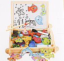 Детская деревянная игрушка рыбалка доска для рисования двусторонняя, чудо-чемоданчик., фото 2