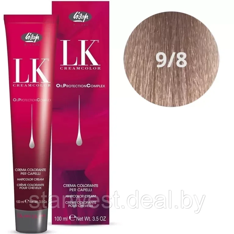 LK Lisap Milano Cream Color 9/8 Очень Светлый Блондин Фиолетовый 100 мл Крем-краска для окрашивания волос - фото 1 - id-p220860626