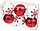Набор шаров елочных «ЮниПрессМаркет» (пластик) диаметр 8 см, 6 шт., красные/белые, фото 2