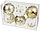 Набор шаров елочных «ЮниПрессМаркет» (пластик) диаметр 8 см, 6 шт., белые/золотистые, фото 2