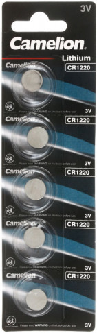 Батарейка литиевая дисковая Camelion Lithium CR1220, 3V, 5 шт. - фото 1 - id-p220862642