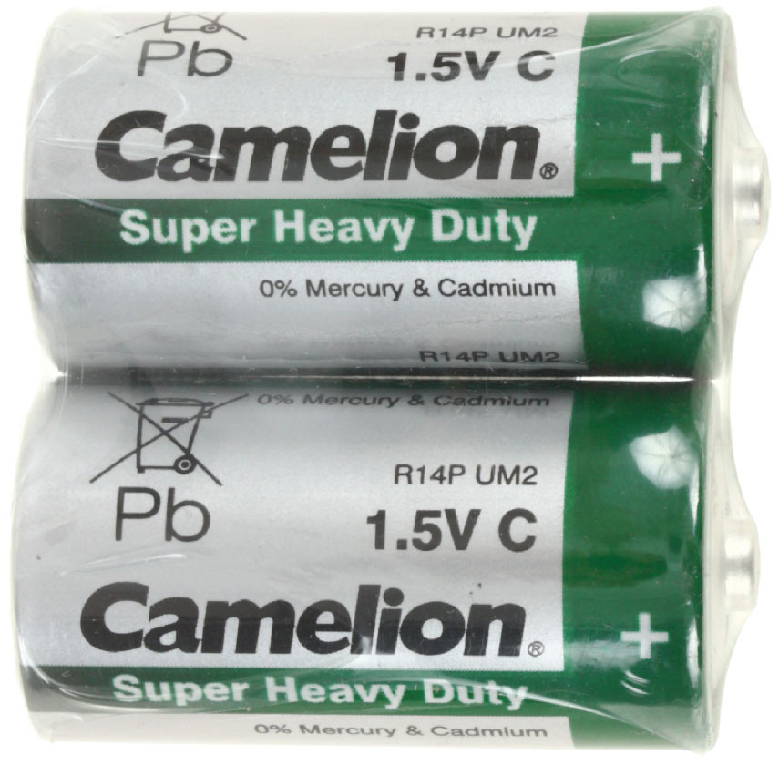 Батарейка солевая Camelion Super Heavy Duty С, R14P, 1.5V, 2 шт. - фото 2 - id-p220862646