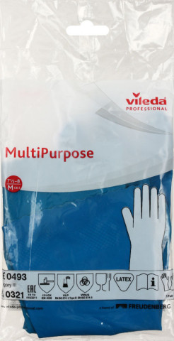 Перчатки хозяйственные резиновые Vileda размер M, синие - фото 1 - id-p220862676