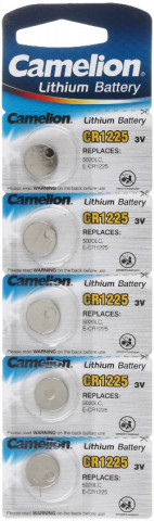 Батарейка литиевая дисковая Camelion Battery CR1225, 3V, 5 шт. - фото 1 - id-p220862694