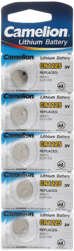 Батарейка литиевая дисковая Camelion Battery CR1225, 3V, 5 шт. - фото 2 - id-p220862694