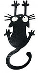Магнит деревянный «Котик висящий большой» (Марданов А.А.) размеры ~22*10 см, черный резной, ассорти
