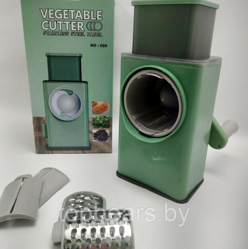 Многофункциональная овощерезка - терка Vegetable Сutter / Механический слайсер с тремя насадками - фото 2 - id-p220864611