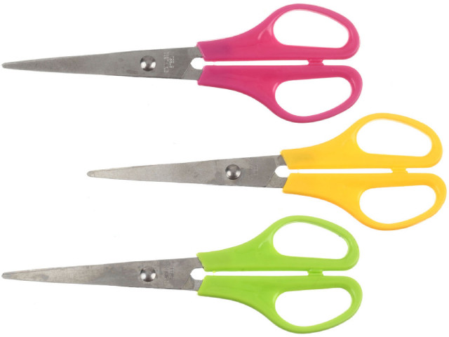 Ножницы канцелярские Silwerhof Color 160 мм, цвет ручек - ассорти