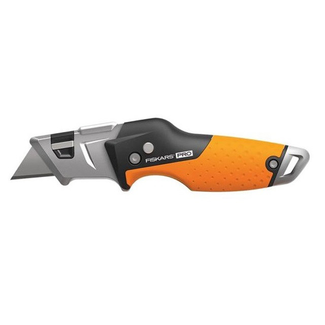 Нож строительный складной, со сменным лезвием CarbonMax FISKARS - фото 1 - id-p220864954