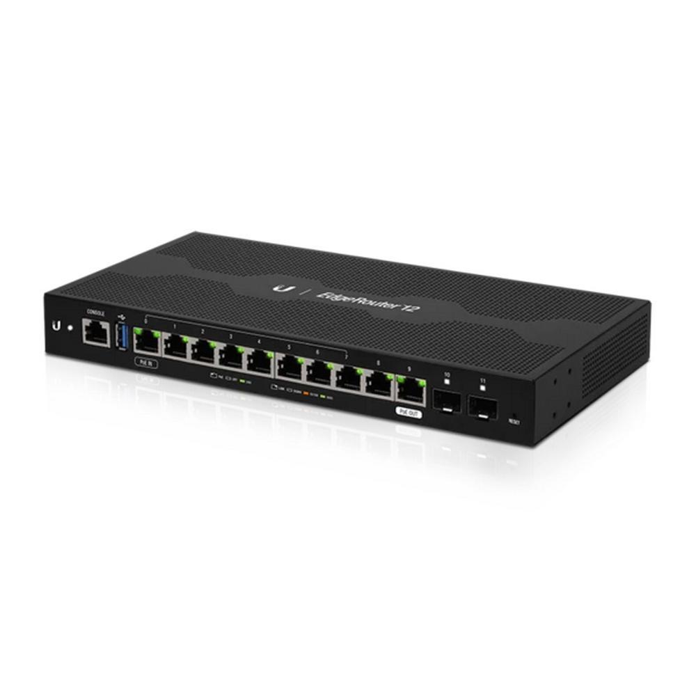 Маршрутизатор Ubiquiti EdgeRouter 12 (ER-12) Ubiquiti маршрутизатор 4 ядра (1 ГГц), 10х 1G RJ45, 2х SFP, - фото 1 - id-p220866711